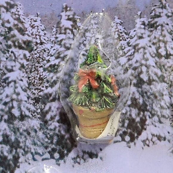 Cobblestone Corners Collectibles Christmas Village potted tress - Picture 2 of 6